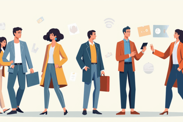 Illustration of the 16 personality types from the MBTI (Myers-Briggs Type Indicator) showing diverse professionals in different work and life settings, representing Analysts, Diplomats, Sentinels, and Explorers.